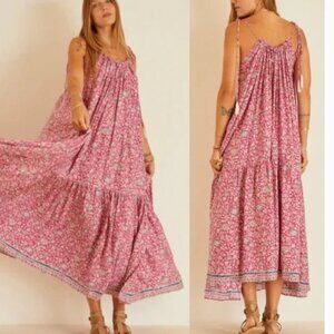 Natalie Martin Jerusha  Floral Print Silk Maxi Dress